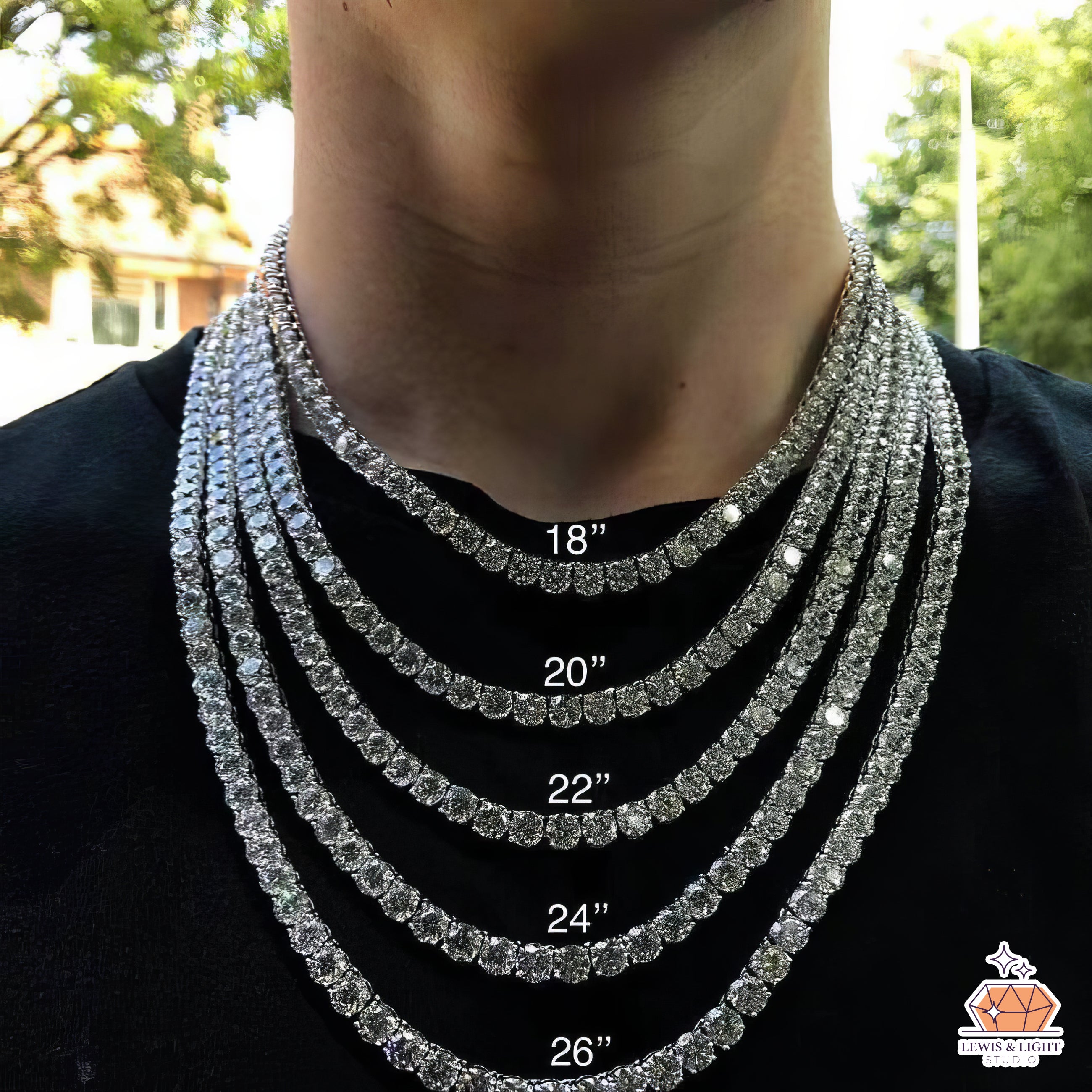 4 mm Zirkonia-Tenniskette